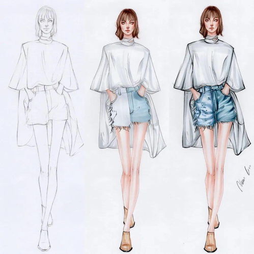 马克笔服装设计效果图手绘步骤教程与电子产品应用